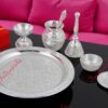 Engraved Silver Pooja Thali – Stunning Decorative Gift Set for Festivals | Indiawala