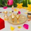 Exclusive Pooja Thali with floral background