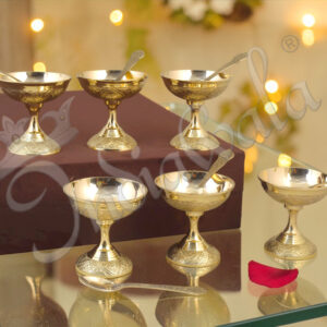 Brass Ice Cream Cup Set
