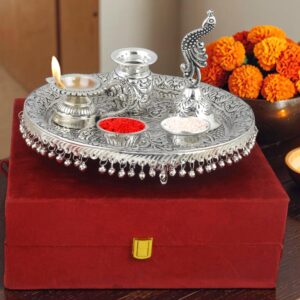 German Silver Pooja Thali