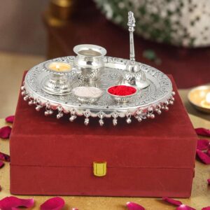 German Silver Pooja Thali