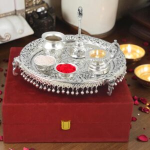 German Silver Pooja Thali