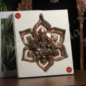 16 Inch Copper Finish Ganesh Hanging in elegant floral design