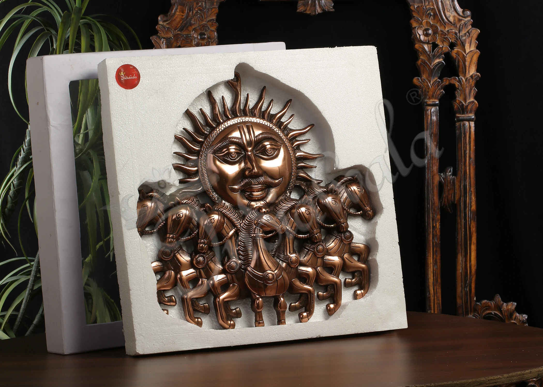 INW-10041 A beautiful 16 inch copper finish horse wall hanging for home and office decor