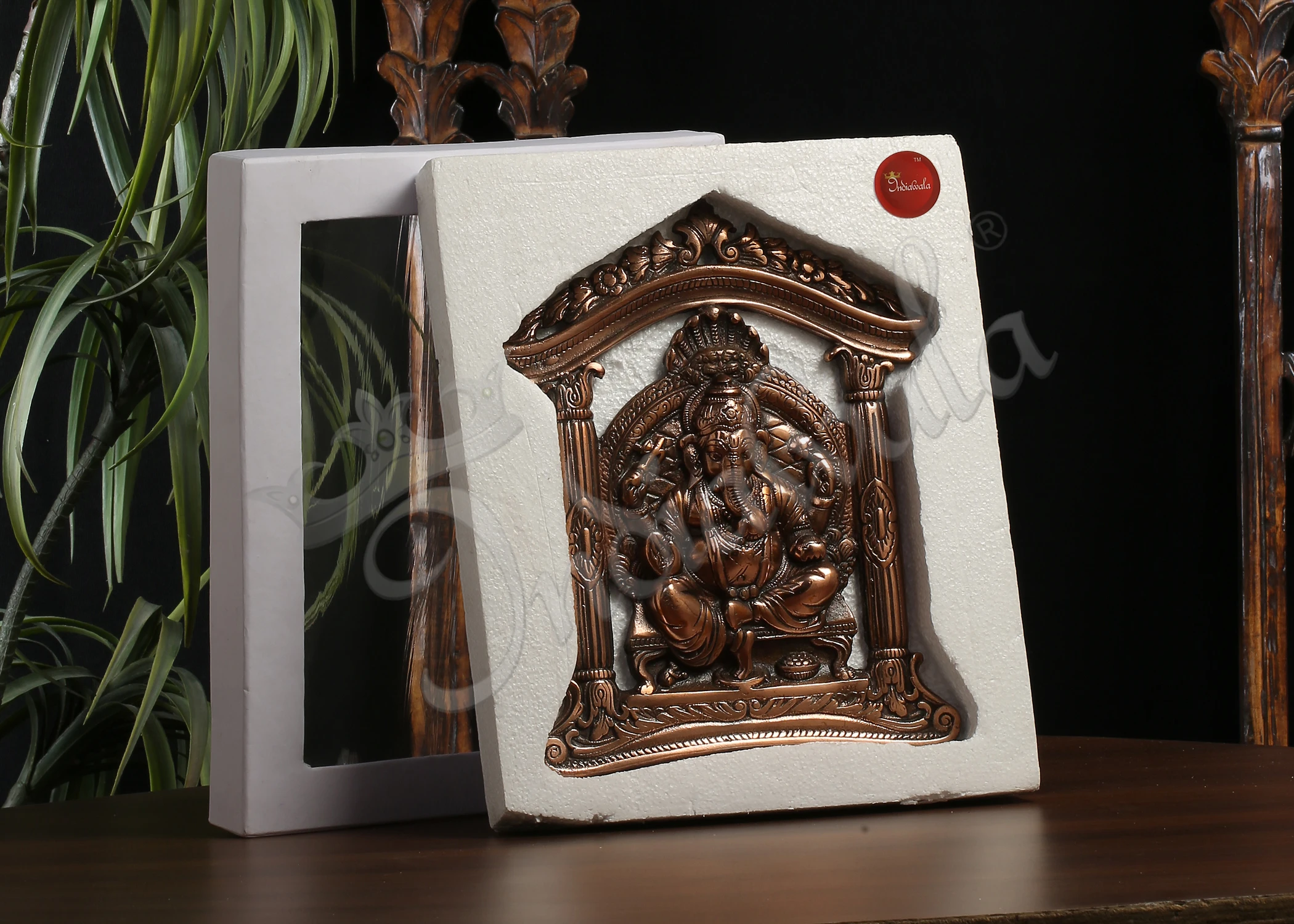 INW-10046 Handcrafted Ganesh Wall Hanging 11 Inch with copper finish