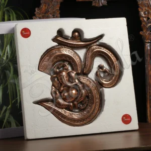 15 Inch Aluminium Om Ganesh Wall Hanging in copper finish