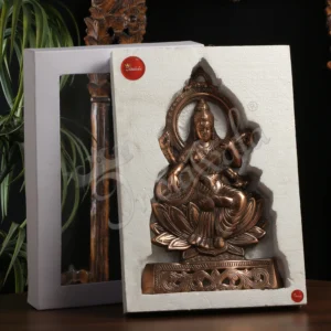 15 inch copper finish saraswati wall hanging handcrafted from premium aluminium