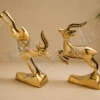 Elegant Brass Gold Plated Deer Pair for home decor and corporate gifting.
