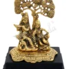Gold Plated Radha Krishna Wooden Base Figurine for spiritual home decor and gifting