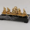 Gold Plated Ganesh Family Wooden Base Statue
