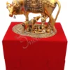 Gold Plated Kamdhenu Cow Laddu Gopal Velvet Box handcrafted in premium aluminium