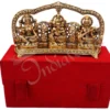A beautiful 10 Inch Gold Plated Aluminium Lakshmi Ganesh Saraswati Gift set in a velvet box.