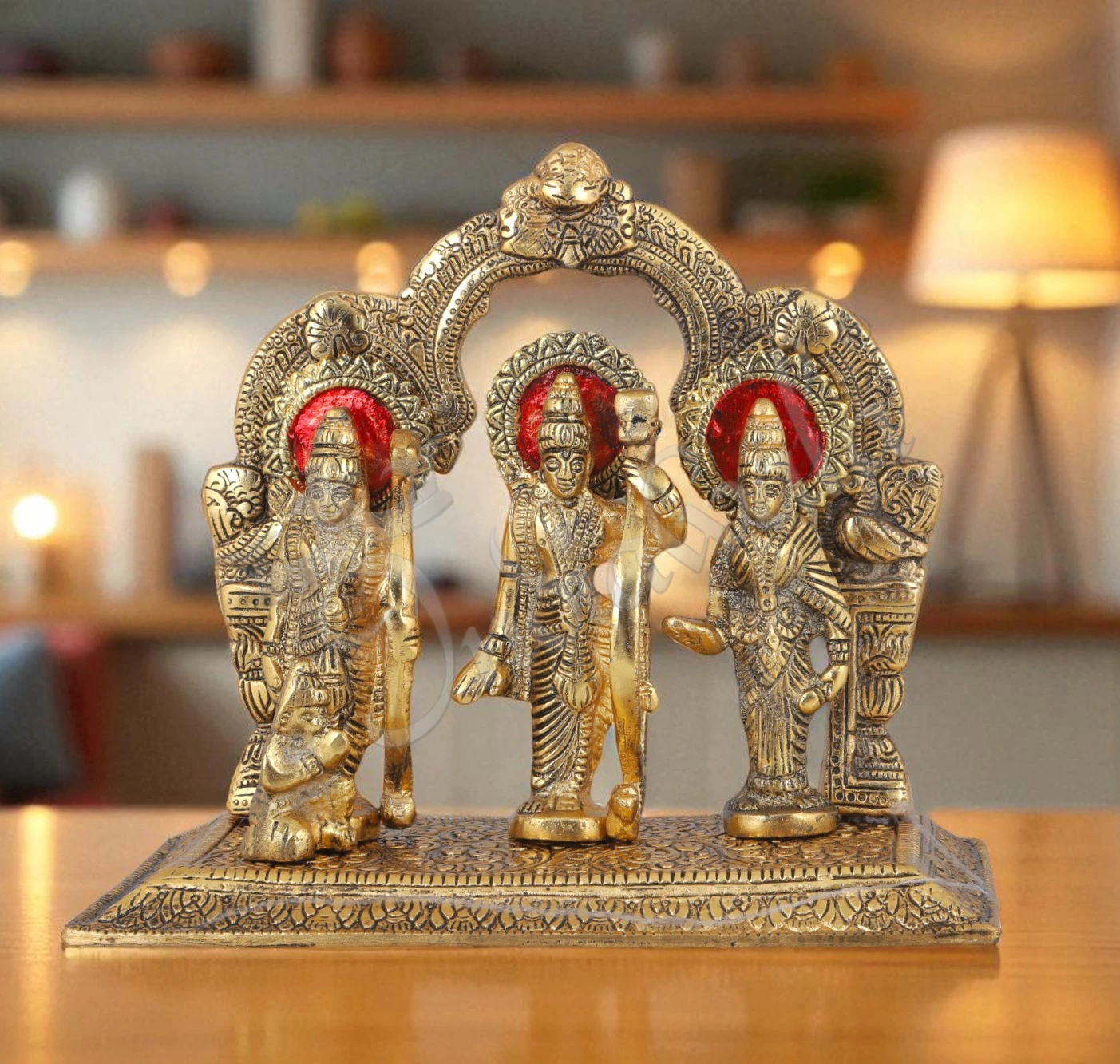 INW-15042 Gold Plated Aluminium Ram Darbar Devotional Gift