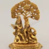 6.75 Inch Gold Plated Radha Krishna Tree Statue