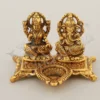 Aluminium Gold Plated Deep Lakshmi Ganesh statue for festive gifting