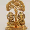6.5 Inch Gold Plated Lakshmi Ganesh Tree Statue for festive gifting