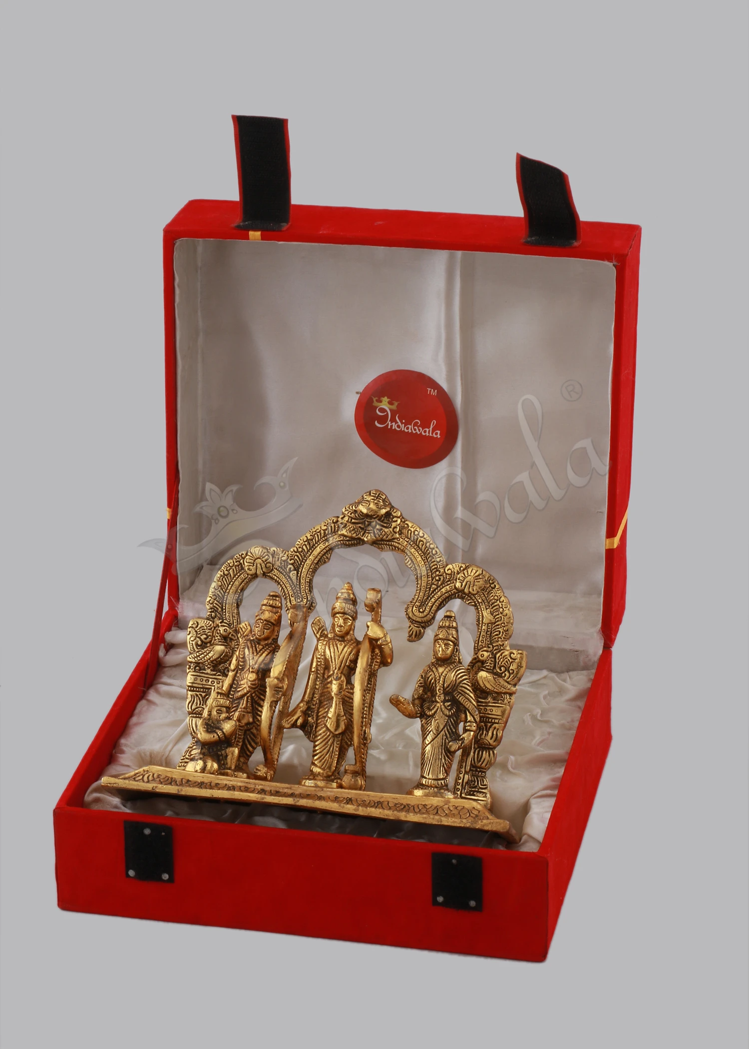 INW-15067 Gold Plated Ram Darbar Velvet Box Gift