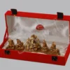 A beautifully crafted 10x3 Inch Gold Plated Ganesh Family Velvet Box, showcasing Lord Ganesh with his family.