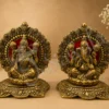 A beautiful 5.25 Inch Gold Plated Lakshmi Ganesh Statue crafted from premium aluminium for spiritual home decor.