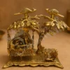 An elegant 8x8 Inch Gold Plated Aluminium Gifting Singhasan, perfect for deity placement.