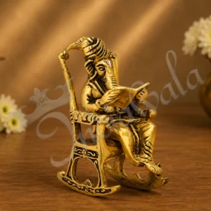 Gold plated Aluminium Ganesh Reading Book Statue for corporate gifting
