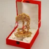 7 Inch Gold Plated Krishna Kamdhenu Tree Statue in a premium velvet box
