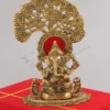 Gold Plated Aluminium Tree Ganesh Statue in a premium velvet box
