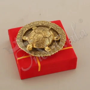 Gold Plated Aluminium Vastu Kachua in a premium velvet box