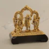 Gold Plated Ram Darbar Wooden Base Idol for spiritual home decor