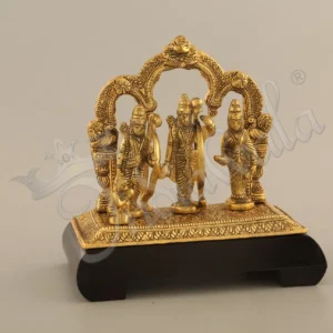Gold Plated Ram Darbar Wooden Base Idol for spiritual home decor