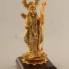 14 Inch Gold Plated Ram Ji Wooden Base Statue