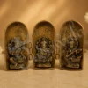 8.25 Inch Gold Plated Lakshmi Ganesh Saraswati Statue in aluminium