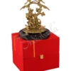 Aluminium Radha Krishna Tree Idol on Wooden Base with gold plated finish