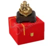 Gold Plated Patta Ganesh Diya on Wooden Base in a premium velvet box