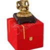 Gold Plated Pagdi Ganesh Statue on a premium wooden base