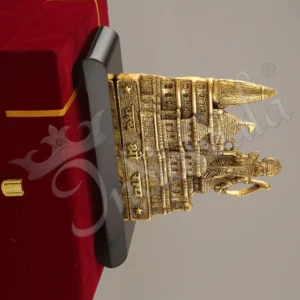 Gold Plated Ram Mandir Wooden Base spiritual decor idol