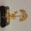Gold plated camel statue with wooden base handcrafted from aluminium