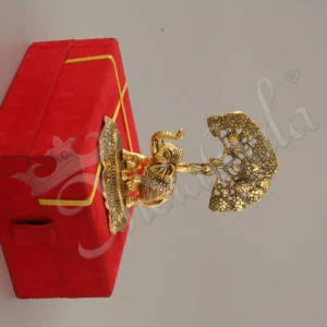 7 Inch Gold Plated Elephant Gifting Statue in a premium velvet box