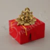 Gold Plated Aluminium Flower Ganesh Idol in a premium velvet box