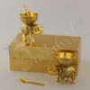Gold Plated Aluminium Elephant Bowl Set of 2 in a premium velvet box