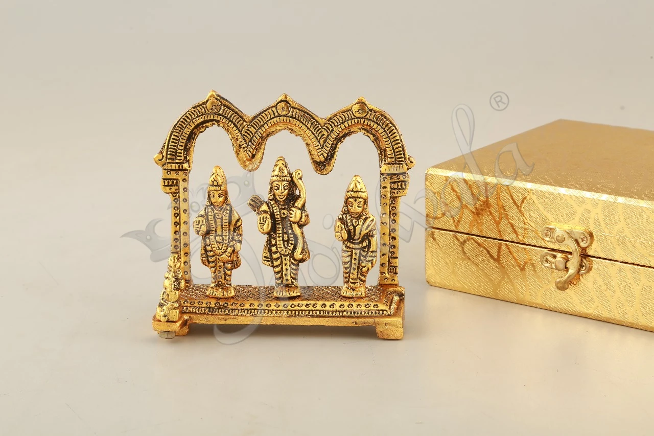 INW-15336 Aluminium Ram Darbar Velvet Box for spiritual gifting