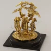 Gold Plated Ram Darbar Tree Idol on a wooden base