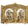 8x6 Inch Gold Plated Lakshmi Ganesh Statue