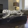 Sleek Silver Plated Aluminium Panther Statue for corporate gifting