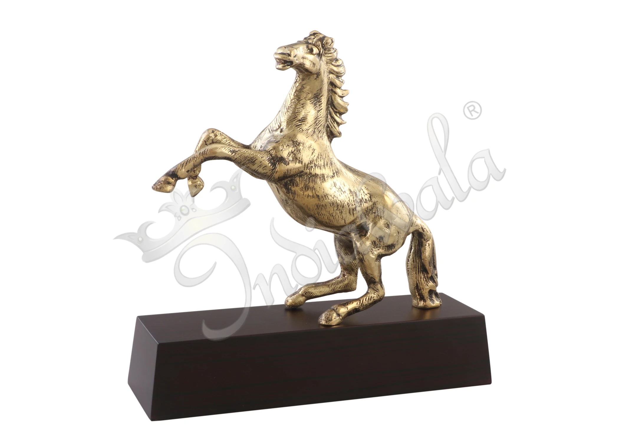 INW-15352-9 Handcrafted Silver Plated Aluminium Horse Statue for premium home decor and corporate gifting