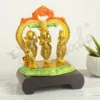 8 Inch Gold Plated Ram Darbar Gifting Statue on a polished wooden base