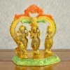 6.5 Inch Gold Plated Colourful Ram Darbar aluminium idol for gifting