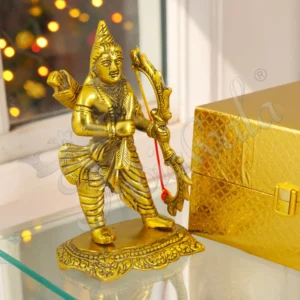 Elegant Gold Plated Ram Ji Gift in a premium red velvet box