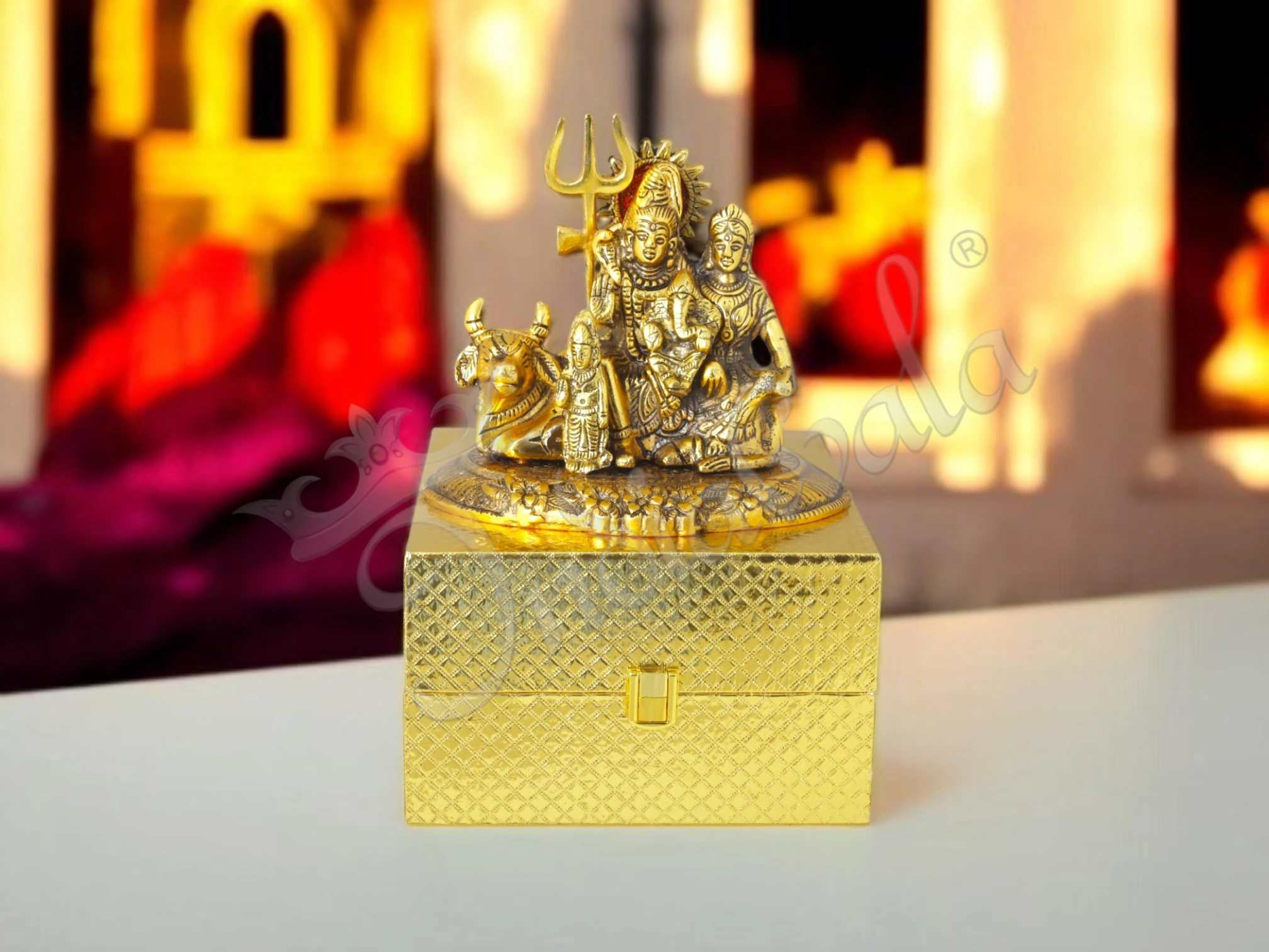 INW-15427 Shiv Parivar Velvet Box Gift for wholesale gifting