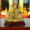 Aluminium Gold Plated Shiv Parivar Gifting Statue on a wooden base